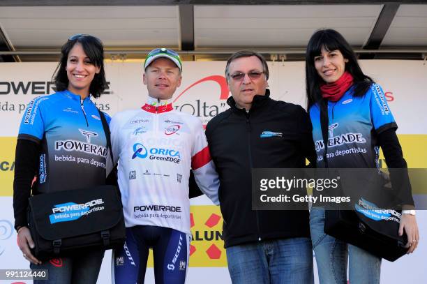 93Th Vuelta Catalunya 2013/ Stage 3Podium/ Christian Meier Celebration Joie Vreugde/ White Jersey/Vidreres - Vallter 2000-Setcases Tour Of Catalunya/...