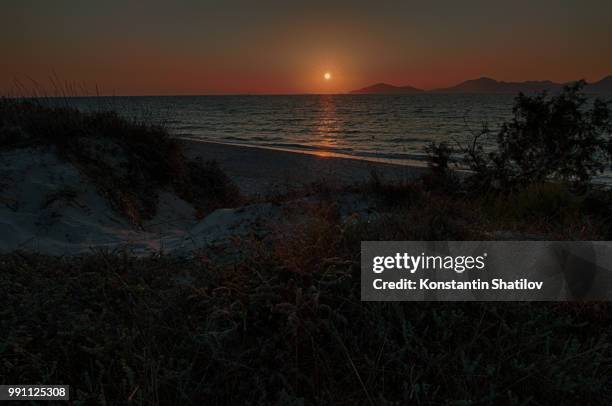 sunset on the kos island - shatilov stock pictures, royalty-free photos & images