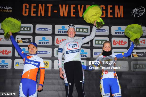 2Th Gent - Wevelgem 2013 Podium, Sanne Van Paassen / Wild Kristen / Kelly Druyts / Celebration Joie Vreugde, Ieper - Wevelgem / Tim De Waele