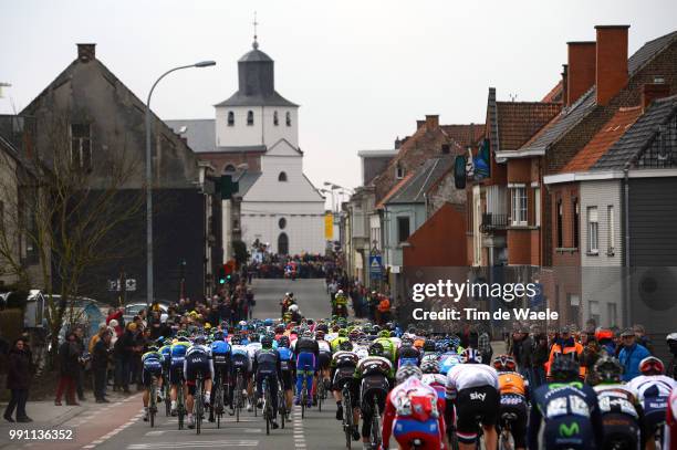 97Th Tour Of Flanders 2013 Illustration Illustratie, Peleton Peloton, Church Eglise Kerk, Leupegem City Ville Stad, Landscape Paysage Landschap,...