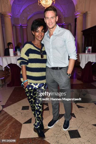 Dennenesch Zoude and Vladimir Burlakov during the Bavaria Film reception during the Munich Film Festival 2018 at Kuenstlerhaus am Lenbachplatz on...