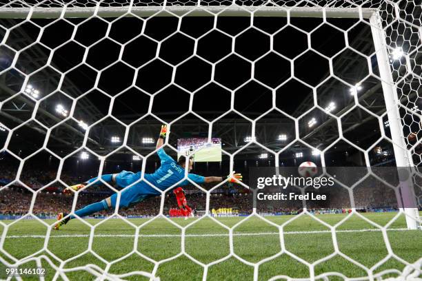 David Ospina of Colombia in action during the 2018 FIFA World Cup Russia Round of 16 match between Colombia and England at Spartak Stadium on July 3,...