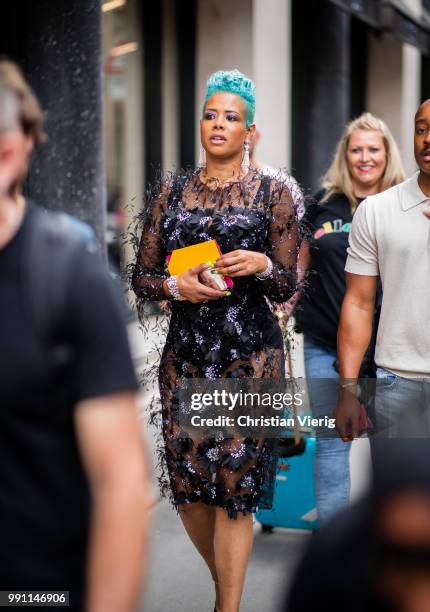 Kelis is seen outside Ralph&Russo on day two during Paris Fashion Week Haute Couture FW18 on July 2, 2018 in Paris, France.