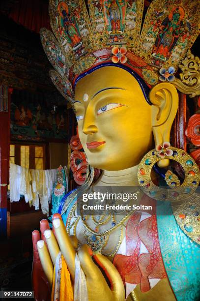 Thikse Gompa in Ladakh. The monastery of Thikse is located in the Indus Valley, at the east of Leh, the capital of Ladakh, Jammu and Kashmir on July...