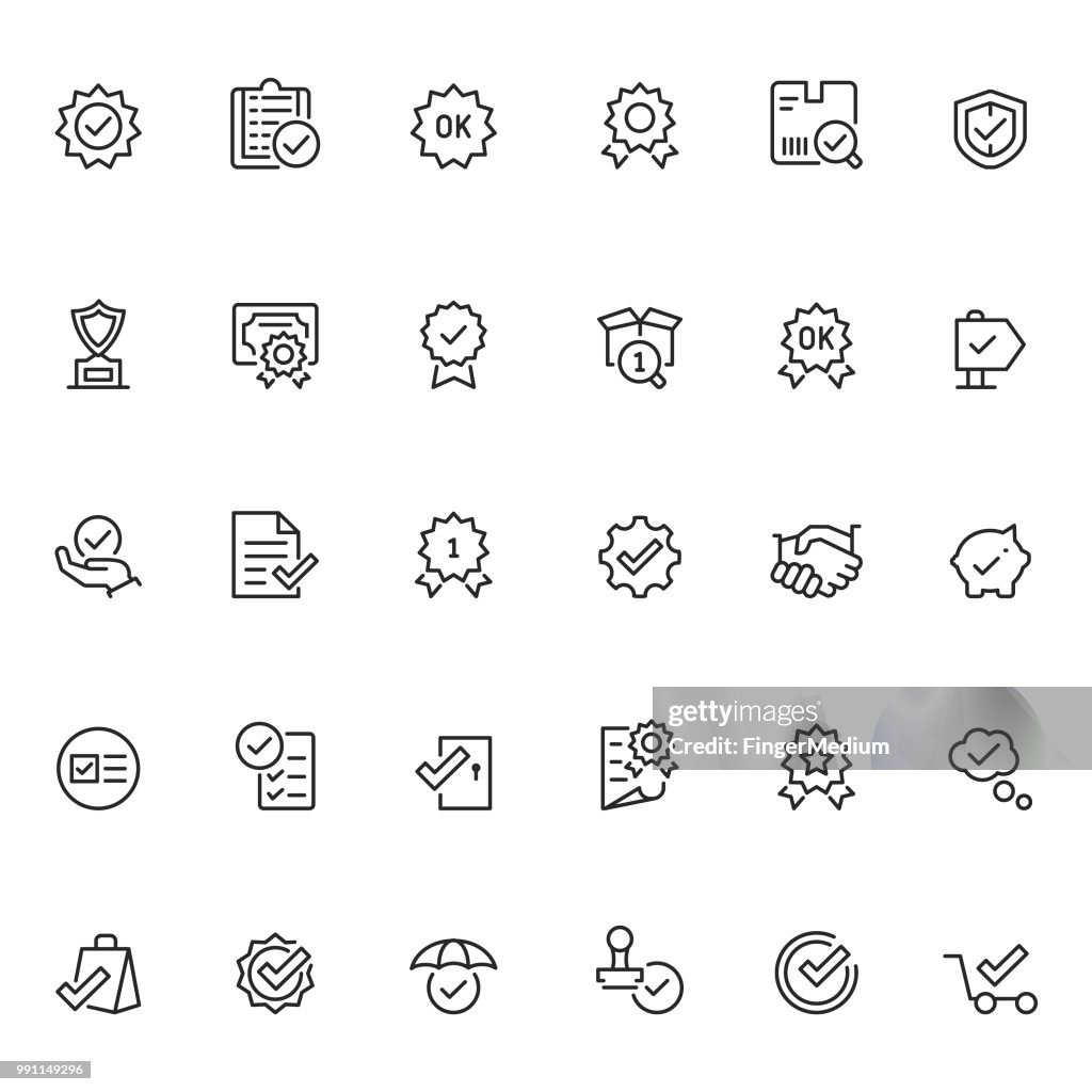 Quality control icon set