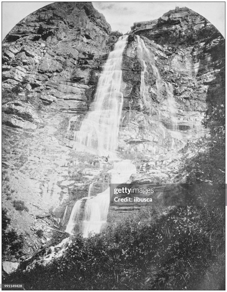 Antique photograph of America's famous landscapes: Provo Falls, Utah