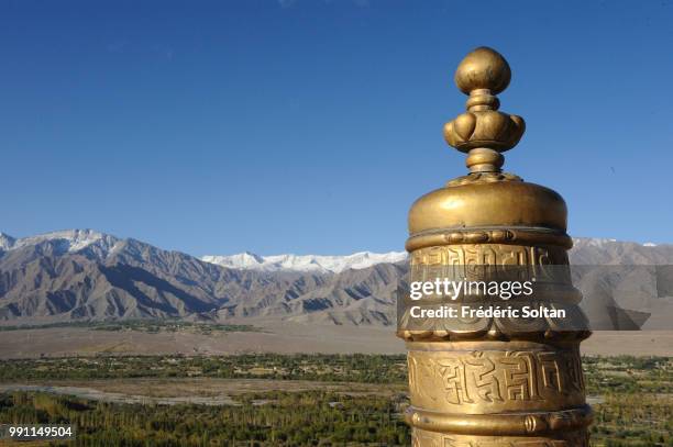 Thikse Gompa in Ladakh. The monastery of Thikse is located in the Indus Valley, at the east of Leh, the capital of Ladakh, Jammu and Kashmir on July...