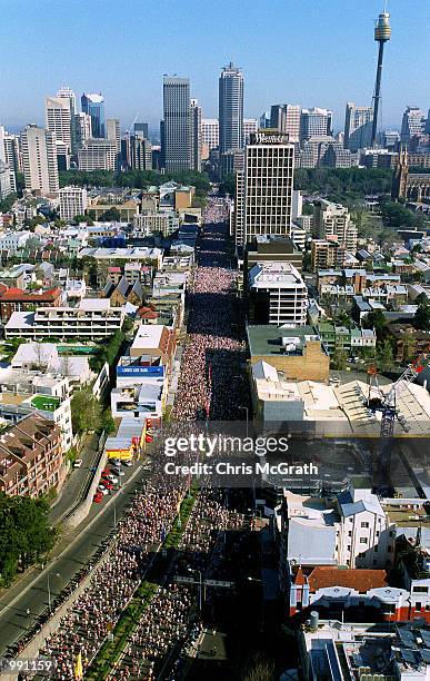 General view of the 50,000 strong field as they take off at the start of the 2001 Sun Herald City to Surf marathon in Sydney, Australia. Mandatory...