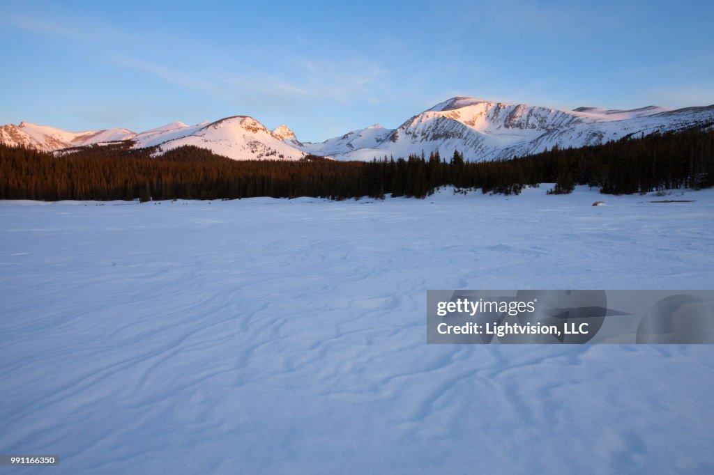 Alpine Lake in Indian Peaks Wilderness, Colorado in Winter