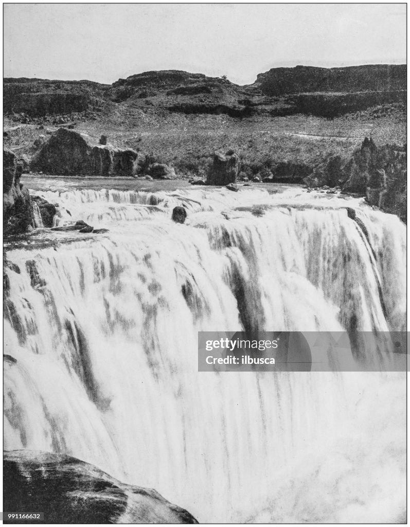 Antikes Foto des berühmten Landschaften Amerikas: Shoshone Falls