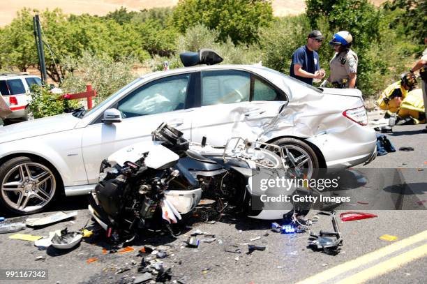 Tour Of California 2013, Stage 7Ilustration Ilustratie/ Police Motorbike Accident/ Crash/ Livermore - Mt. Diablo Toc, Amgen/ Ronde Rit Etape, Tim De...