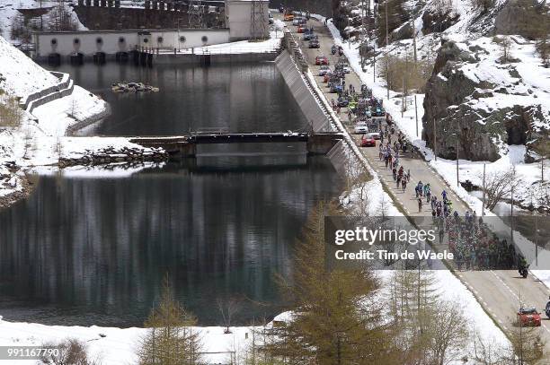 96Th Tour Of Italy 2013, Stage 15 Illustration Illustratie, Peleton Peloton, Col Du Mont Cenis Mountains Montagnes Bergen, Snow Neige Sneeuw,...