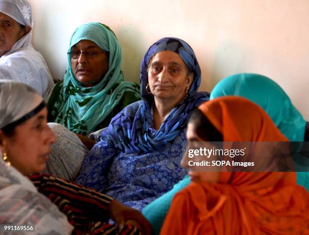 Family members and relatives of the slain militant. Family claiming the body of slain militant, Mudasir Ahmad Bhat, 31 who was killed in a gun battle...