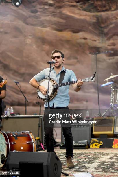 Scott Avett of The Avett Brothers perfroms at Red Rocks Amphitheatre on July 1, 2018 in Morrison, Colorado.