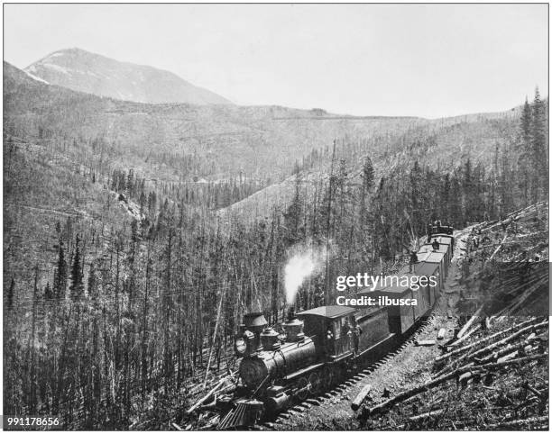 antique photograph of america's famous landscapes: marshall pass - 1900 stock illustrations