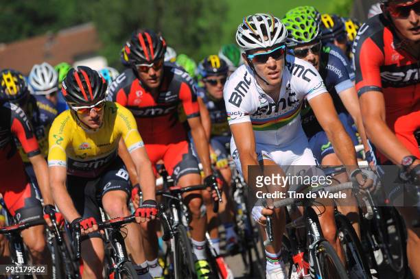 77Th Tour Of Swiss 2013, Stage 6 Gilbert Philippe / Frank Mathias Yellow Leader Jersey, Bmc Racing Team / Leuggern - Meilen / Rit Etappe /Tim De Waele