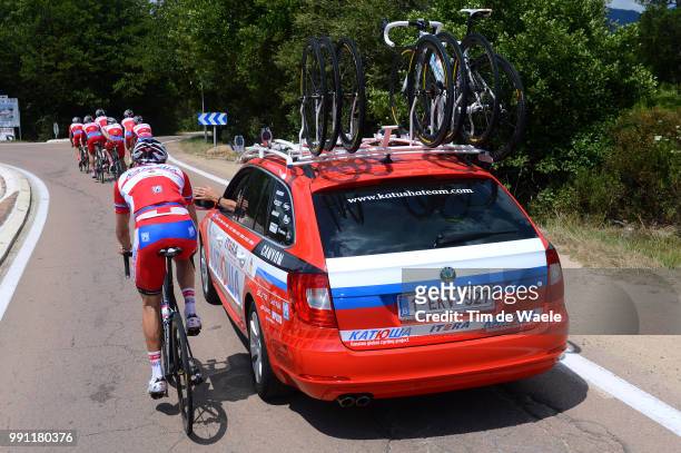 100Th Tour De France 2013, Team Katushaillustration Illustratie, Skoda Car Voiture Auto, Training Entrainement , Equipe Ploeg, Ronde Van Frankrijk...