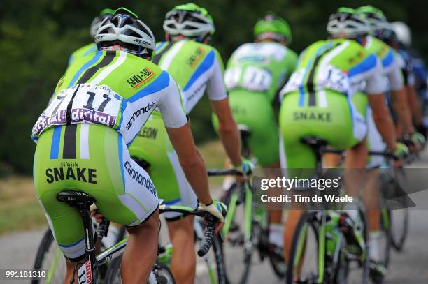 100Th Tour De France 2013, Stage 16 Team Cannondale /Illustration Illustratie, Animal Shorts Fizik, Snake Serpent Slang Cameleon, Vaison-La-Romaine -...