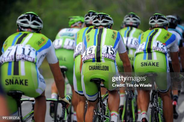 100Th Tour De France 2013, Stage 16 Team Cannondale /Illustration Illustratie, Animal Shorts Fizik, Snake Serpent Slang Cameleon, Vaison-La-Romaine -...