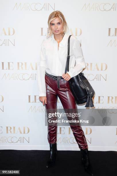 Xenia Adonts attends the Marc Cain Fashion Show Spring/Summer 2019 at WECC on July 3, 2018 in Berlin, Germany.