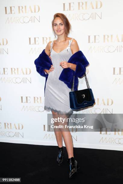 Elena Carriere attends the Marc Cain Fashion Show Spring/Summer 2019 at WECC on July 3, 2018 in Berlin, Germany.