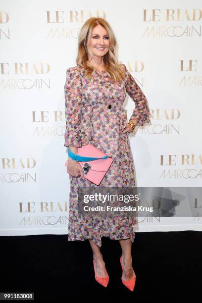 Frauke Ludowig attends the Marc Cain Fashion Show Spring/Summer 2019 at WECC on July 3, 2018 in Berlin, Germany.