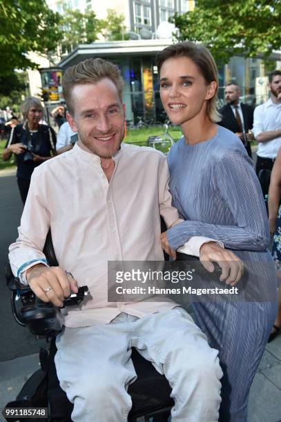 Samuel Koch and Sarah Elena Timpe during the Bavaria Film reception during the Munich Film Festival 2018 at Kuenstlerhaus am Lenbachplatz on July 3,...