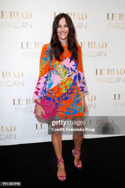 Bettina Zimmermann attends the Marc Cain Fashion Show Spring/Summer 2019 at WECC on July 3, 2018 in Berlin, Germany.