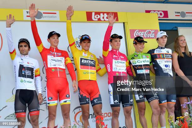 Tour De Wallonie 2013/ Stage 5Podium/ Tiago Machado / Olivier Chevalier / Greg Van Avermaet Yellow Leader Jersey/ Stijn Steels / Christophe Premont /...