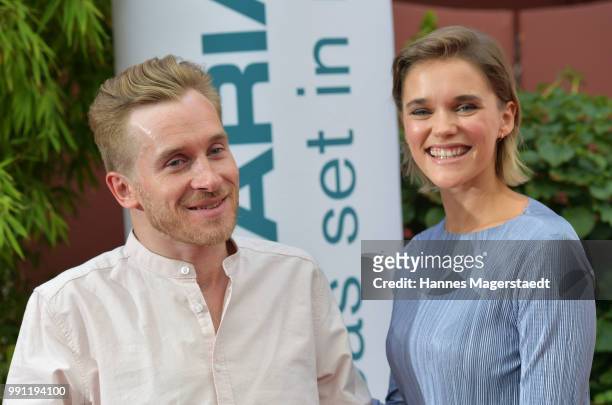 Samuel Koch and Sarah Elena Timpe during the Bavaria Film reception during the Munich Film Festival 2018 at Kuenstlerhaus am Lenbachplatz on July 3,...