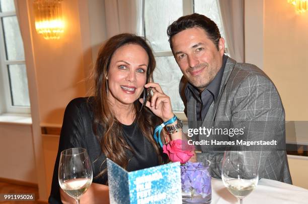 Sonja Kirchberger and Oliver Vogel during the Bavaria Film reception during the Munich Film Festival 2018 at Kuenstlerhaus am Lenbachplatz on July 3,...