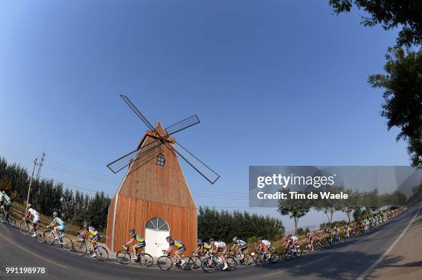 3Th Tour Of Beijing 2013, Stage 1 Illustration Illustratie, Peleton Peloton, Wind Mill Moulin Molen, Landscape Paysage Landschap, Shunyi Olympic...