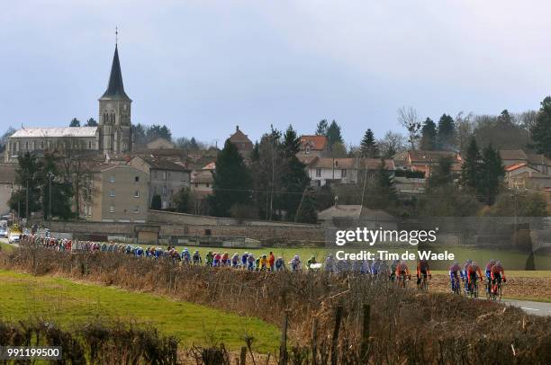 Paris-Nice, Stage 4Illustration Illustratie, Peleton Peloton, Church Eglise Kerk, Landscape Paysage Landschap /Vichy - Saint-Etienne , Etape Rit, Tim...