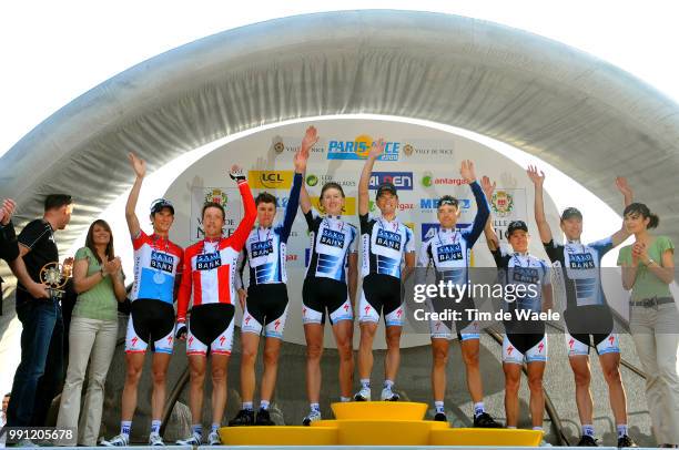 Paris-Nice, Stage 8Podium, Best Team Team Saxo Bank , Frank Schleck , Jakob Fuglsang , Alexandr Kolobnev , Karsten Kroon , Gustav Larsson , Chris...