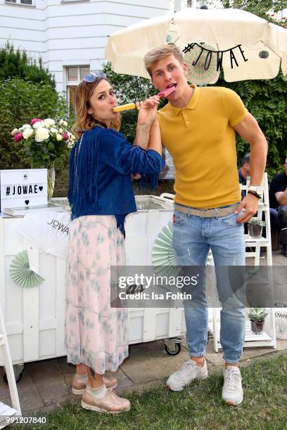 Sarah Alles and Lukas Sauer during the Klambt Style Cocktail at HENRI Hotel on July 3, 2018 in Berlin, Germany.