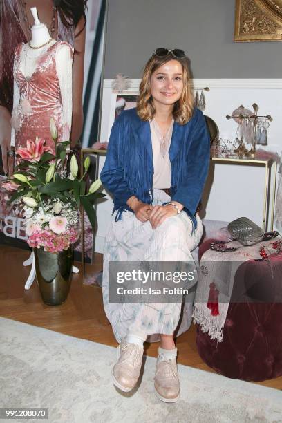 Sarah Alles during the Klambt Style Cocktail at HENRI Hotel on July 3, 2018 in Berlin, Germany.