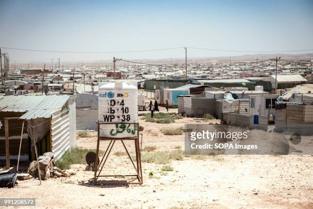 View over Zaatari refugee camp. There are about 1.4 million Syrian refugees in Jordan and only 20 percent are living in the refugee camps with the...