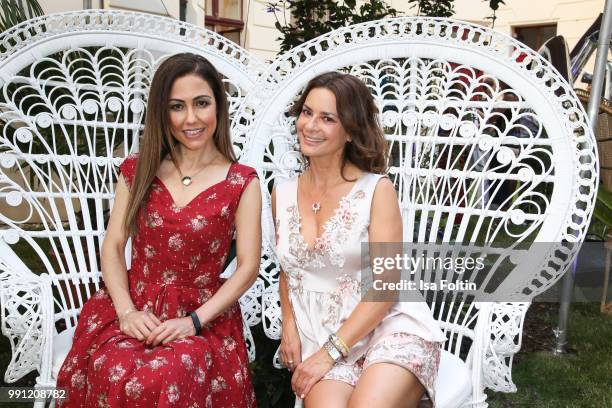 Anastasia Zampounidis and Gitta Saxx during the Klambt Style Cocktail at HENRI Hotel on July 3, 2018 in Berlin, Germany.