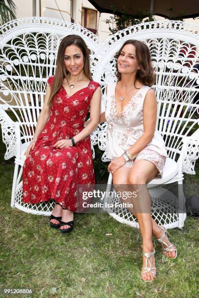 Anastasia Zampounidis and Gitta Saxx during the Klambt Style Cocktail at HENRI Hotel on July 3, 2018 in Berlin, Germany.