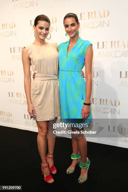 Model Isabeli Fontana and Talia Graf, niece of Steffi Graf, during the Marc Cain Fashion Show Spring/Summer 2019 at WEEC, Westhafen, on July 3, 2018...