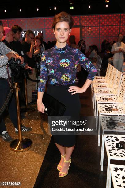 Liv Lisa Fries during the Marc Cain Fashion Show Spring/Summer 2019 at WEEC, Westhafen, on July 3, 2018 in Berlin, Germany.