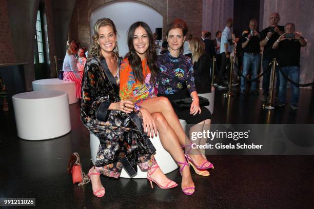 Marie Baeumer, Bettina Zimmermann and Liv Lisa Fries during the Marc Cain Fashion Show Spring/Summer 2019 at WEEC, Westhafen, on July 3, 2018 in...