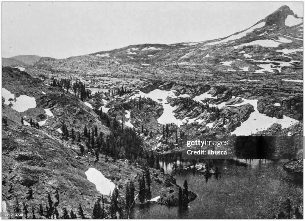 Antique photograph of America's famous landscapes: High Sierras, Susie Lake, Lake Tahoe