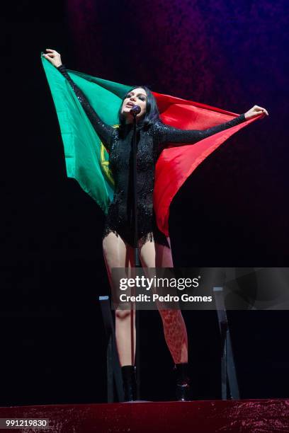 Jessie J performs on the Mundo stage on day 4 of Rock in Rio Lisbon on June 30, 2018 in Lisbon, Portugal.