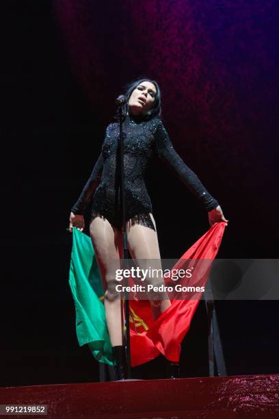 Jessie J performs on the Mundo stage on day 4 of Rock in Rio Lisbon on June 30, 2018 in Lisbon, Portugal.