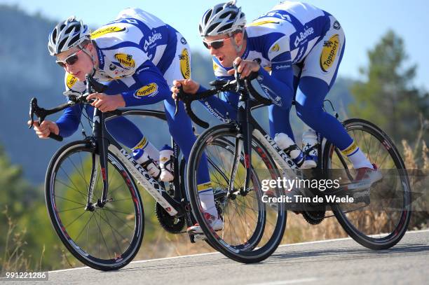Training Topsport Vlaanderen Baloise 2014 Gijs Van Hoecke / Tom Van Asbroeck / Eddy Merckx Bike Velo Fiets, Rotor, Ffwd Wheel Roue Wiel, Tacx Bidon,...