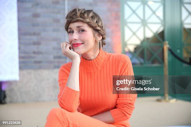 Annemarie Carpendale during the Marc Cain Fashion Show Spring/Summer 2019 at WEEC, Westhafen, on July 3, 2018 in Berlin, Germany.