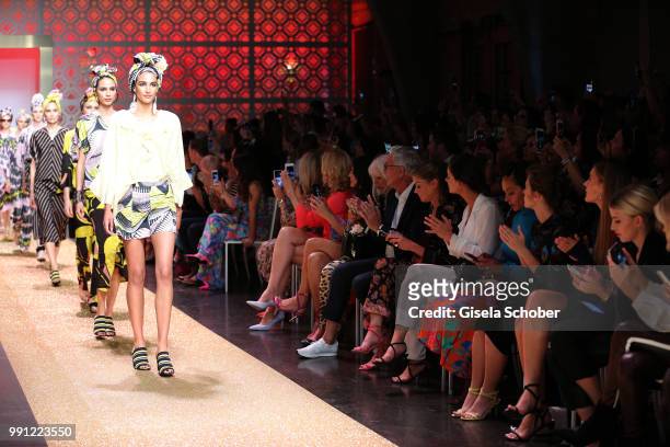 Model Talia Graf, niece of Steffi Graf, during the Marc Cain Fashion Show Spring/Summer 2019 at WEEC, Westhafen, on July 3, 2018 in Berlin, Germany.