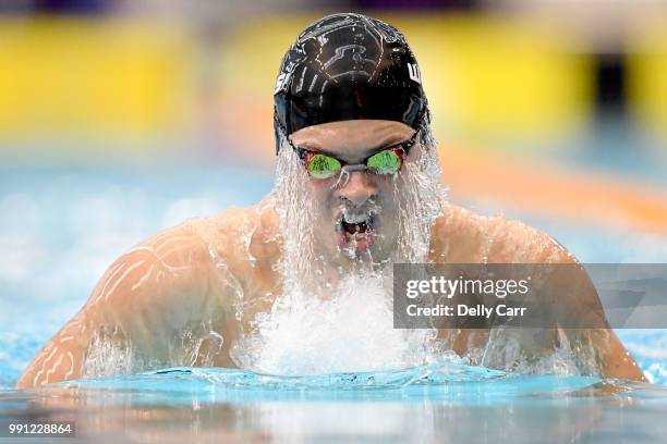 George Harley competes in the morning heats of the 200m Breaststroke during the 2018 Hancock Prospecting Pan Pacific Championship Trials at SA...