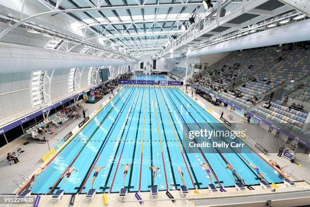 The morning 50m Freestyle Heats in the Matthew Cowdrey Competition Pool during the 2018 Hancock Prospecting Pan Pacific Championship Trials at SA...